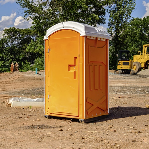 how often are the portable restrooms cleaned and serviced during a rental period in Pomerene